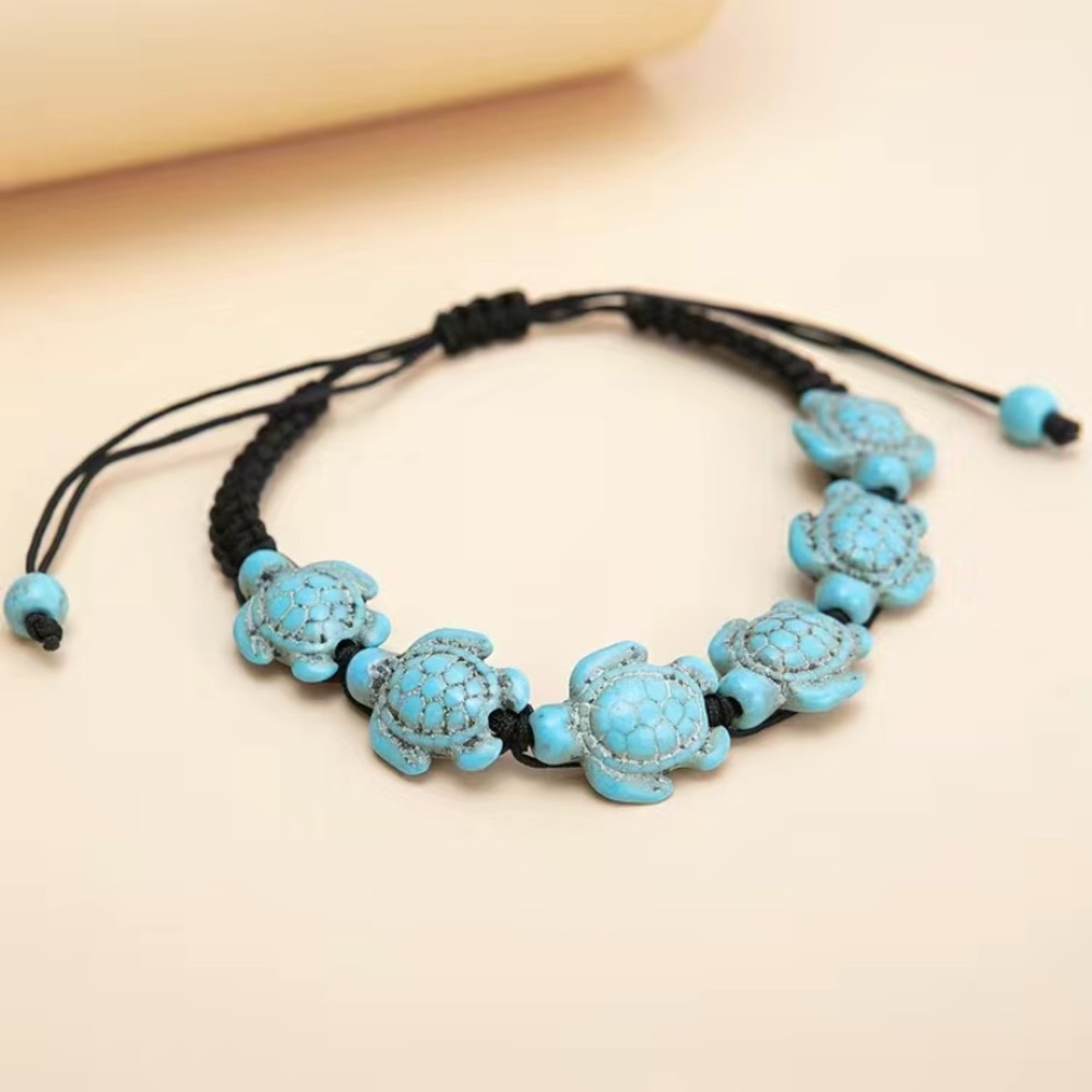 New turquoise turtle shaped bead bracelet - Picture 4 of 4
